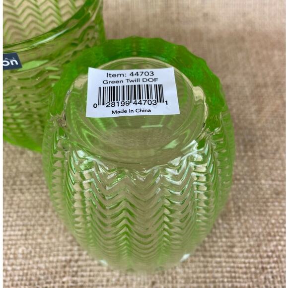 Shannon Twill Green Set of 2 Old Fashion Glasses 11oz - Picture 5 of 7